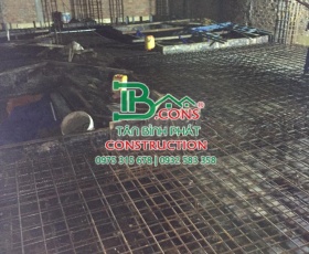 Đổ bê tông sàn lầu 1 - công trình toà nhà văn phòng.